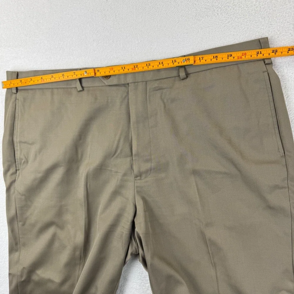 Brooks Brothers Madison Men Dress Pant Trouser 42x32 Altered 30 Taupe Brown Wool